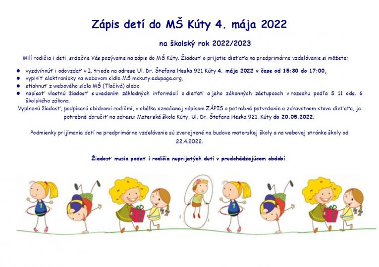Zápis detí do MŠ